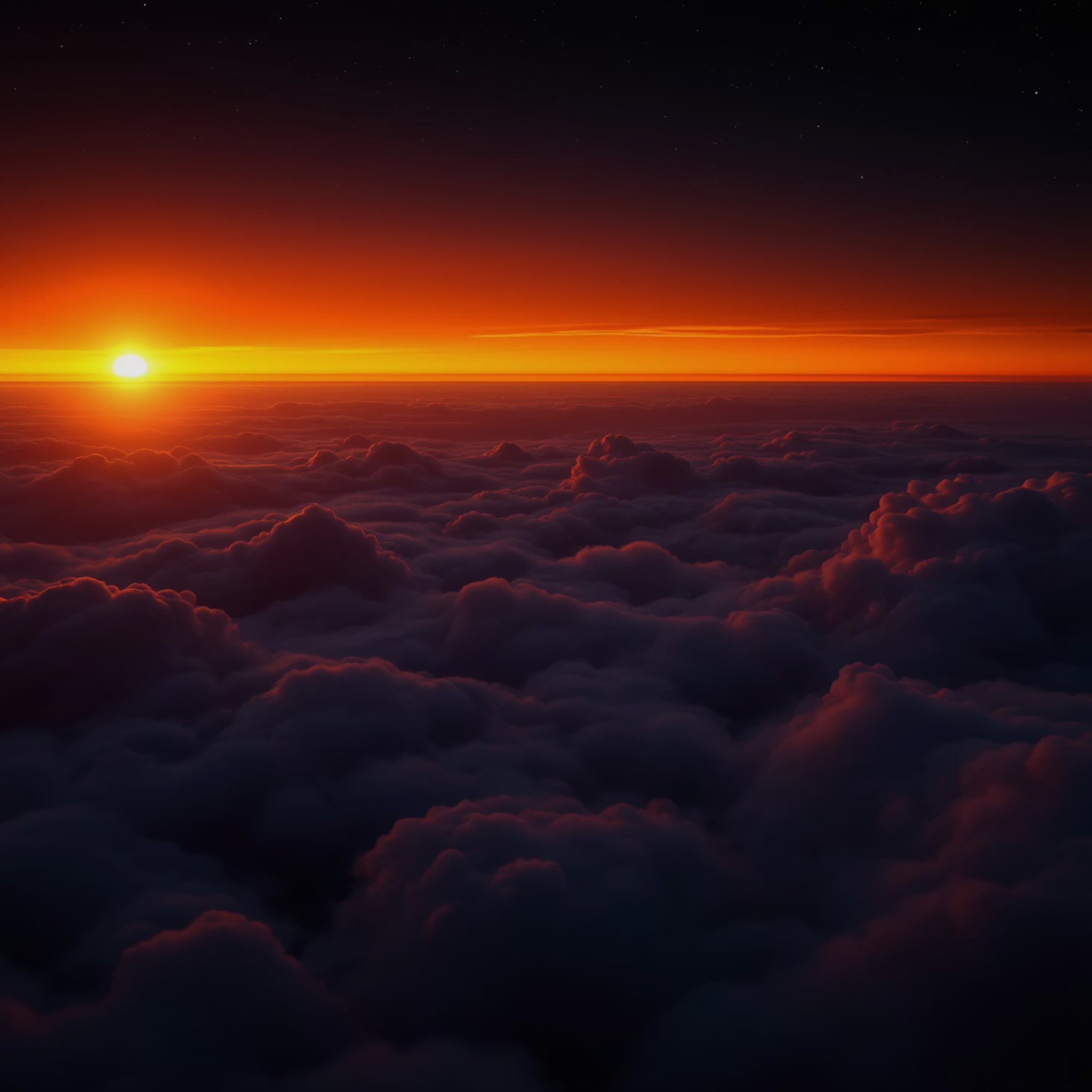 A brilliant sunset spreads across a sea of clouds, with deep orange and lavender tones meeting the horizon. The image symbolizes stillness, perspective, and the reminder to pause — part of the Star Power® Sunday Letter series by James Barbour®.
